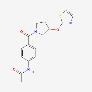 N-(4-(3-(thiazol-2-yloxy)pyrrolidine-1-carbonyl)phenyl)acetamide