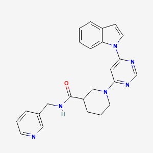 1-(6-(1H-indol-1-yl)pyrimidin-4-yl)-N-(pyridin-3-ylmethyl)piperidine-3-carboxamide