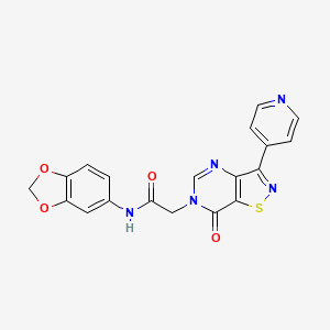 molecular formula C19H13N5O4S B2624168 N-(benzo[d][1,3]dioxol-5-yl)-2-(7-oxo-3-(pyridin-4-yl)isothiazolo[4,5-d]pyrimidin-6(7H)-yl)acetamide CAS No. 1251672-49-7