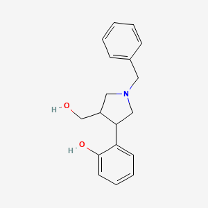 molecular formula C18H21NO2 B2624173 2-[1-benzyl-4-(hydroxymethyl)tetrahydro-1H-pyrrol-3-yl]benzenol CAS No. 1033463-29-4