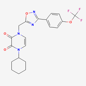 1-Cyclohexyl-4-[[3-[4-(trifluoromethoxy)phenyl]-1,2,4-oxadiazol-5-yl]methyl]pyrazine-2,3-dione