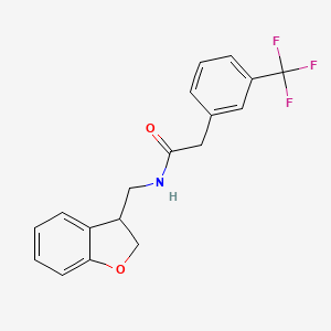 molecular formula C18H16F3NO2 B2624175 N-[(2,3-dihydro-1-benzofuran-3-yl)methyl]-2-[3-(trifluoromethyl)phenyl]acetamide CAS No. 2097857-98-0