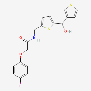 molecular formula C18H16FNO3S2 B2624184 2-(4-fluorophenoxy)-N-((5-(hydroxy(thiophen-3-yl)methyl)thiophen-2-yl)methyl)acetamide CAS No. 1797300-36-7