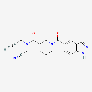 molecular formula C19H19N5O2 B2624190 N-(cyanomethyl)-1-(1H-indazole-5-carbonyl)-N-(prop-2-yn-1-yl)piperidine-3-carboxamide CAS No. 2093884-24-1