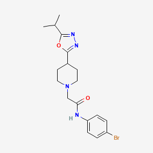 molecular formula C18H23BrN4O2 B2624194 N-(4-bromophenyl)-2-(4-(5-isopropyl-1,3,4-oxadiazol-2-yl)piperidin-1-yl)acetamide CAS No. 1421522-75-9