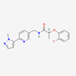 molecular formula C19H19FN4O2 B2624203 2-(2-fluorophenoxy)-N-((6-(1-methyl-1H-pyrazol-5-yl)pyridin-3-yl)methyl)propanamide CAS No. 2034464-70-3