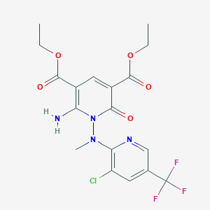 Diethyl 6-amino-1-((3-chloro-5-(trifluoromethyl)-2-pyridinyl)(methyl)amino)-2-oxo-1,2-dihydro-3,5-pyridinedicarboxylate