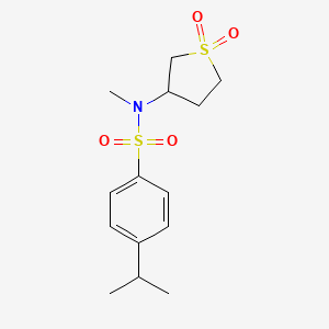 molecular formula C14H21NO4S2 B2624207 N-(1,1-dioxidotetrahydrothiophen-3-yl)-4-isopropyl-N-methylbenzenesulfonamide CAS No. 874651-95-3