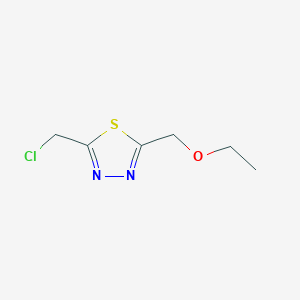 molecular formula C6H9ClN2OS B2624208 2-(Chloromethyl)-5-(ethoxymethyl)-1,3,4-thiadiazole CAS No. 1466517-88-3