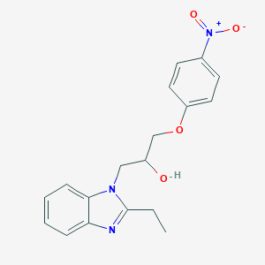 molecular formula C18H19N3O4 B262421 1-(2-ethyl-1H-benzimidazol-1-yl)-3-(4-nitrophenoxy)propan-2-ol 