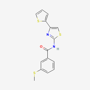 molecular formula C15H12N2OS3 B2624211 3-(methylthio)-N-(4-(thiophen-2-yl)thiazol-2-yl)benzamide CAS No. 896356-35-7