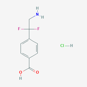molecular formula C9H10ClF2NO2 B2624217 4-(2-Amino-1,1-difluoroethyl)benzoic acid;hydrochloride CAS No. 2490374-72-4