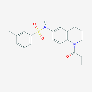 molecular formula C19H22N2O3S B2624225 3-methyl-N-(1-propionyl-1,2,3,4-tetrahydroquinolin-6-yl)benzenesulfonamide CAS No. 1021073-30-2