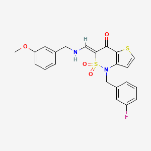 (3Z)-1-[(3-fluorophenyl)methyl]-3-({[(3-methoxyphenyl)methyl]amino}methylidene)-1H,3H,4H-2lambda6-thieno[3,2-c][1,2]thiazine-2,2,4-trione