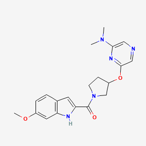 (3-((6-(dimethylamino)pyrazin-2-yl)oxy)pyrrolidin-1-yl)(6-methoxy-1H-indol-2-yl)methanone