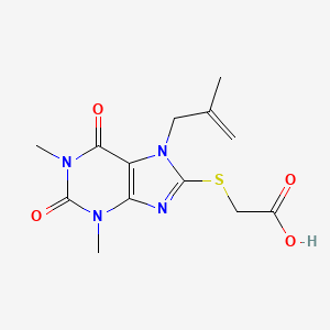 molecular formula C13H16N4O4S B2624239 2-((1,3-dimethyl-7-(2-methylallyl)-2,6-dioxo-2,3,6,7-tetrahydro-1H-purin-8-yl)thio)acetic acid CAS No. 374616-18-9