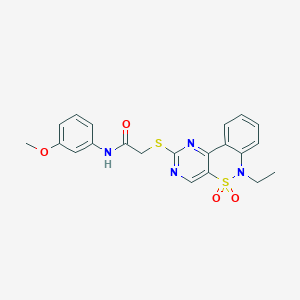 2-[(6-ethyl-5,5-dioxido-6H-pyrimido[5,4-c][2,1]benzothiazin-2-yl)thio]-N-(3-methoxyphenyl)acetamide