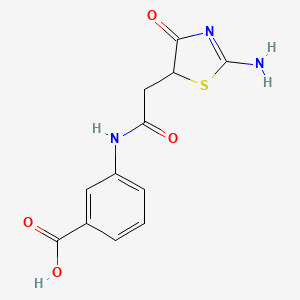 molecular formula C12H11N3O4S B2624247 3-[[2-(2-amino-4-oxo-1,3-thiazol-5-yl)acetyl]amino]benzoic Acid CAS No. 101413-79-0
