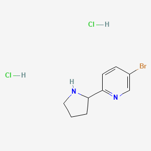 molecular formula C9H13BrCl2N2 B2624248 5-Bromo-2-(pyrrolidin-2-yl)pyridine dihydrochloride CAS No. 1803590-14-8