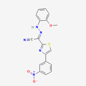 (2E)-N-(2-methoxyanilino)-4-(3-nitrophenyl)-1,3-thiazole-2-carboximidoyl cyanide