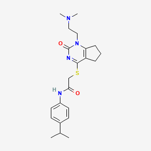 2-((1-(2-(dimethylamino)ethyl)-2-oxo-2,5,6,7-tetrahydro-1H-cyclopenta[d]pyrimidin-4-yl)thio)-N-(4-isopropylphenyl)acetamide