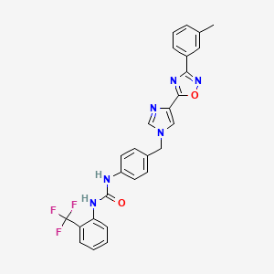 1-(4-((4-(3-(m-tolyl)-1,2,4-oxadiazol-5-yl)-1H-imidazol-1-yl)methyl)phenyl)-3-(2-(trifluoromethyl)phenyl)urea