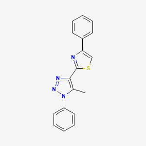 molecular formula C18H14N4S B2624280 5-methyl-1-phenyl-4-(4-phenyl-1,3-thiazol-2-yl)-1H-1,2,3-triazole CAS No. 1207030-53-2