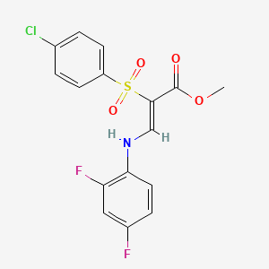 methyl (2Z)-2-[(4-chlorophenyl)sulfonyl]-3-[(2,4-difluorophenyl)amino]acrylate