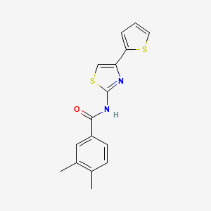 molecular formula C16H14N2OS2 B2624312 3,4-dimethyl-N-(4-(thiophen-2-yl)thiazol-2-yl)benzamide CAS No. 392246-66-1