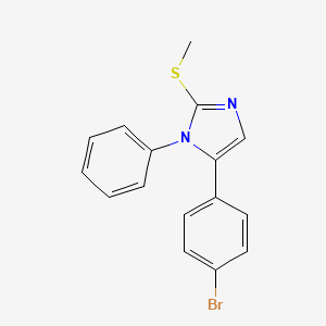 molecular formula C16H13BrN2S B2624330 5-(4-bromophenyl)-2-(methylthio)-1-phenyl-1H-imidazole CAS No. 1206986-17-5