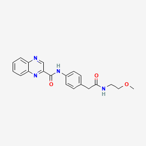 molecular formula C20H20N4O3 B2624361 N-(4-(2-((2-methoxyethyl)amino)-2-oxoethyl)phenyl)quinoxaline-2-carboxamide CAS No. 1207047-60-6