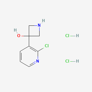 molecular formula C8H11Cl3N2O B2624362 3-(2-Chloropyridin-3-yl)azetidin-3-ol;dihydrochloride CAS No. 2253632-03-8