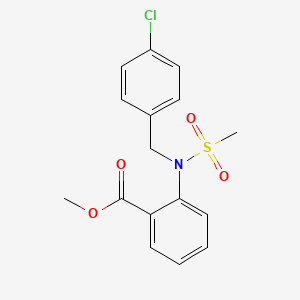 molecular formula C16H16ClNO4S B2624365 Methyl 2-[(4-chlorobenzyl)(methylsulfonyl)amino]benzoate CAS No. 1232796-22-3