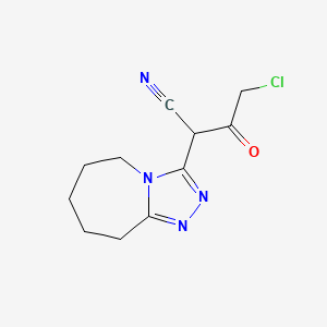 molecular formula C11H13ClN4O B2624384 4-chloro-3-oxo-2-(6,7,8,9-tetrahydro-5H-[1,2,4]triazolo[4,3-a]azepin-3-yl)butanenitrile CAS No. 885524-11-8