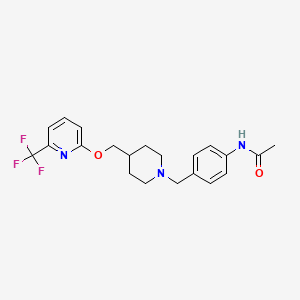 molecular formula C21H24F3N3O2 B2624387 N-[4-[[4-[[6-(Trifluoromethyl)pyridin-2-yl]oxymethyl]piperidin-1-yl]methyl]phenyl]acetamide CAS No. 2379971-52-3
