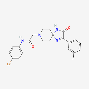 molecular formula C22H23BrN4O2 B2624397 N-(4-bromophenyl)-2-(3-oxo-2-(m-tolyl)-1,4,8-triazaspiro[4.5]dec-1-en-8-yl)acetamide CAS No. 1189886-32-5