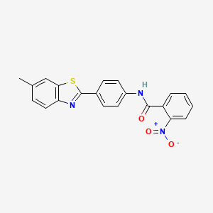 molecular formula C21H15N3O3S B2624406 N-[4-(6-methyl-1,3-benzothiazol-2-yl)phenyl]-2-nitrobenzamide CAS No. 313529-36-1