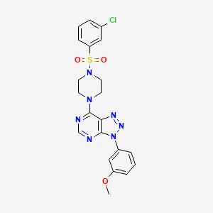 molecular formula C21H20ClN7O3S B2624410 7-(4-((3-chlorophenyl)sulfonyl)piperazin-1-yl)-3-(3-methoxyphenyl)-3H-[1,2,3]triazolo[4,5-d]pyrimidine CAS No. 1005307-48-1