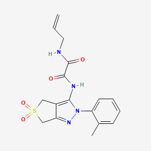 molecular formula C17H18N4O4S B2624420 N1-allyl-N2-(5,5-dioxido-2-(o-tolyl)-4,6-dihydro-2H-thieno[3,4-c]pyrazol-3-yl)oxalamide CAS No. 899944-76-4