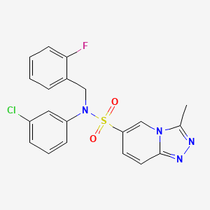 molecular formula C20H16ClFN4O2S B2624434 N~6~-(3-chlorophenyl)-N~6~-(2-fluorobenzyl)-3-methyl[1,2,4]triazolo[4,3-a]pyridine-6-sulfonamide CAS No. 1251605-32-9