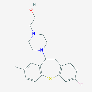 molecular formula C21H25FN2OS B262444 2-[4-(3-Fluoro-8-methyl-10,11-dihydrodibenzo[b,f]thiepin-10-yl)-1-piperazinyl]ethanol 