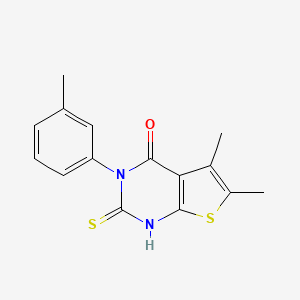 molecular formula C15H14N2OS2 B2624441 2-Mercapto-5,6-dimethyl-3-m-tolyl-3H-thieno[2,3-d]pyrimidin-4-one CAS No. 568560-86-1