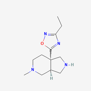 B2624457 5-[(3As,7aS)-5-methyl-2,3,3a,4,6,7-hexahydro-1H-pyrrolo[3,4-c]pyridin-7a-yl]-3-ethyl-1,2,4-oxadiazole CAS No. 2187426-25-9