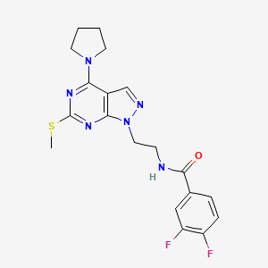 B2624461 3,4-difluoro-N-(2-(6-(methylthio)-4-(pyrrolidin-1-yl)-1H-pyrazolo[3,4-d]pyrimidin-1-yl)ethyl)benzamide CAS No. 941948-55-6