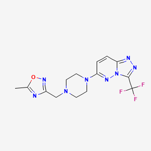 B2624464 1-[(5-Methyl-1,2,4-oxadiazol-3-yl)methyl]-4-[3-(trifluoromethyl)-[1,2,4]triazolo[4,3-b]pyridazin-6-yl]piperazine CAS No. 2415465-07-3