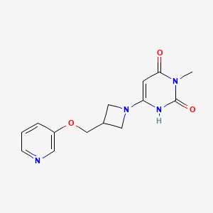 B2624468 3-Methyl-6-[3-(pyridin-3-yloxymethyl)azetidin-1-yl]-1H-pyrimidine-2,4-dione CAS No. 2380141-98-8