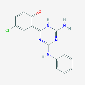 molecular formula C15H12ClN5O B262447 (6E)-6-(6-amino-4-anilino-1H-1,3,5-triazin-2-ylidene)-4-chlorocyclohexa-2,4-dien-1-one 