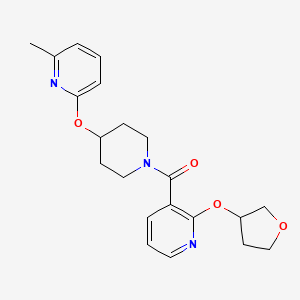 B2624471 (4-((6-Methylpyridin-2-yl)oxy)piperidin-1-yl)(2-((tetrahydrofuran-3-yl)oxy)pyridin-3-yl)methanone CAS No. 2034272-47-2