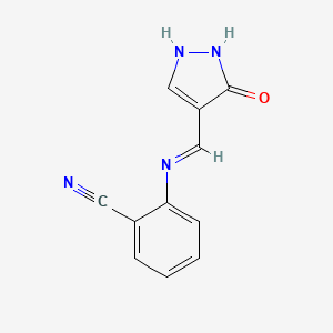B2624472 2-{[(5-oxo-1,5-dihydro-4H-pyrazol-4-yliden)methyl]amino}benzenecarbonitrile CAS No. 339020-78-9