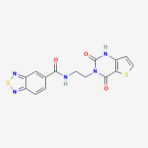molecular formula C15H11N5O3S2 B2624481 N-(2-(2,4-dioxo-1,2-dihydrothieno[3,2-d]pyrimidin-3(4H)-yl)ethyl)benzo[c][1,2,5]thiadiazole-5-carboxamide CAS No. 2034323-42-5